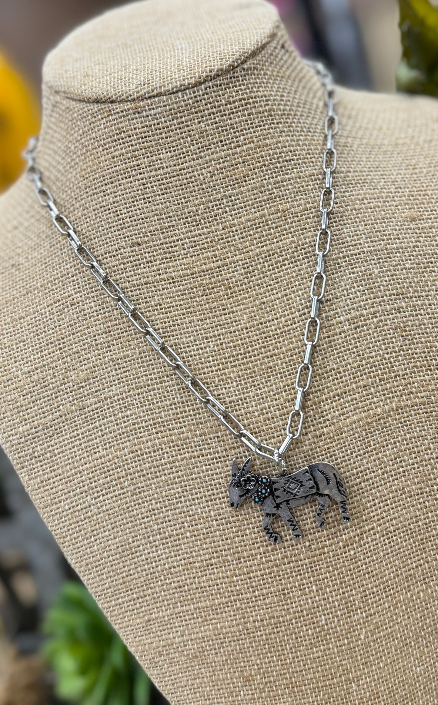 Donkey Paperclip Necklace