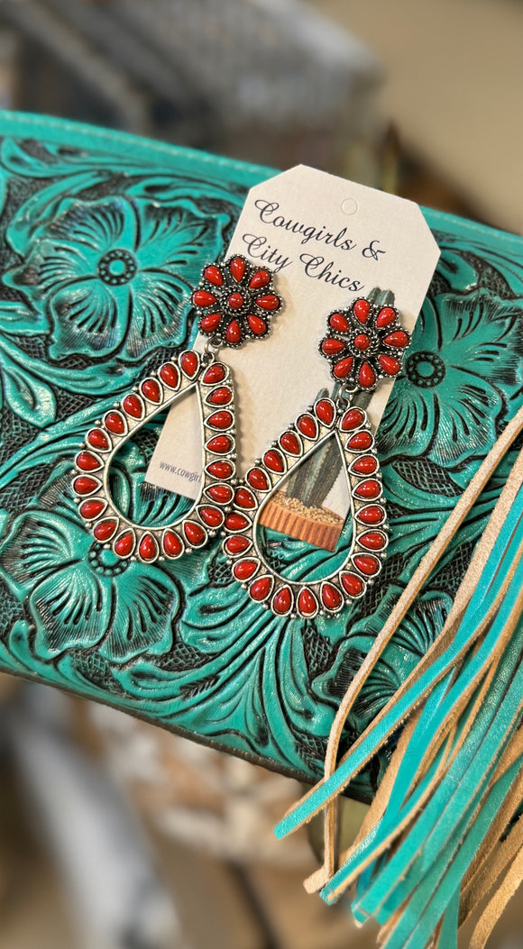 Red Southwest Earrings