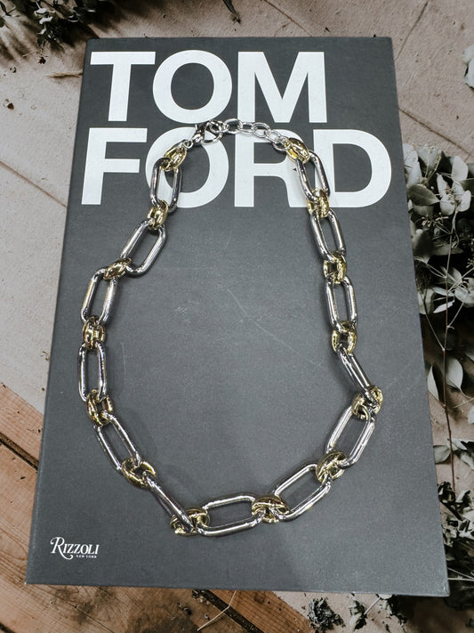 {Dallas} Two-Tone Chunky Chain Necklace