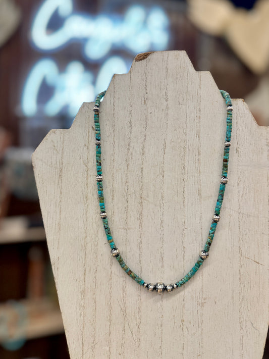 {Sheila} Turquoise & Sterling Pearl Necklace