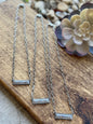 Silver Etched Bar Necklace