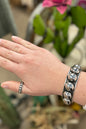 Large Stud Silver 7" Bangle