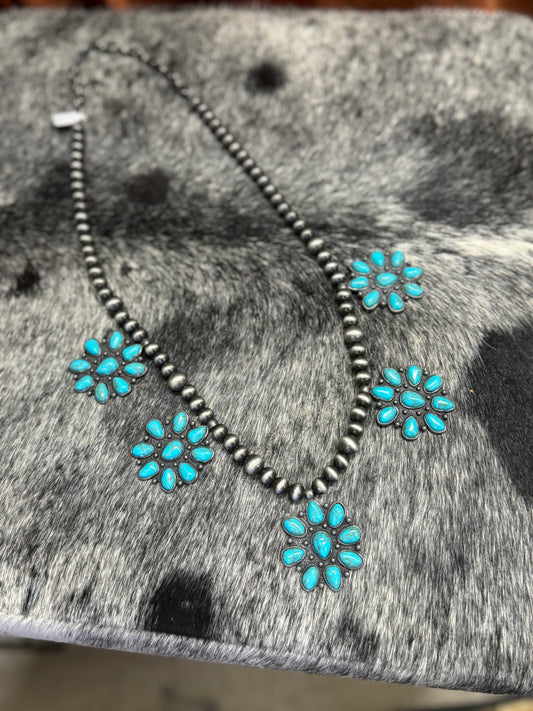 Turquoise Concho Navajo Pearl Necklace