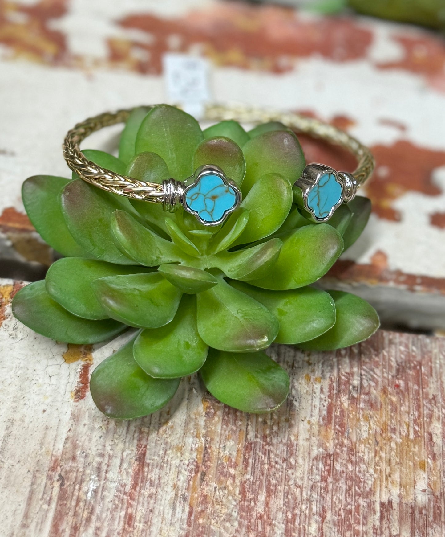 Double Turquoise Cuff Bracelet