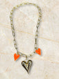 Triple Heart Chunky Charm Necklace