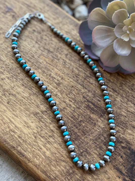 {Gallup} Pearl & Turquoise Necklace