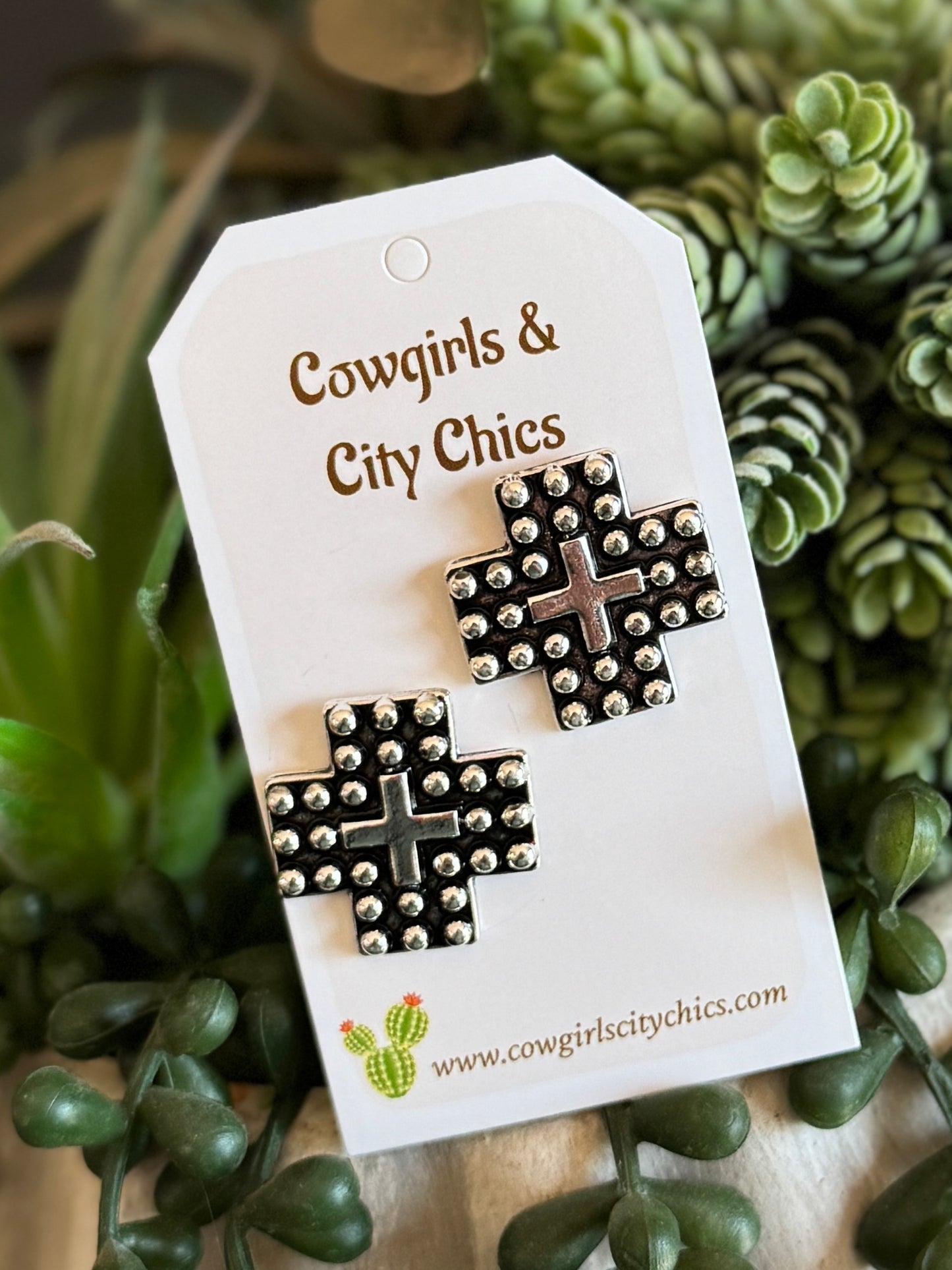 Stud Cross Earrings