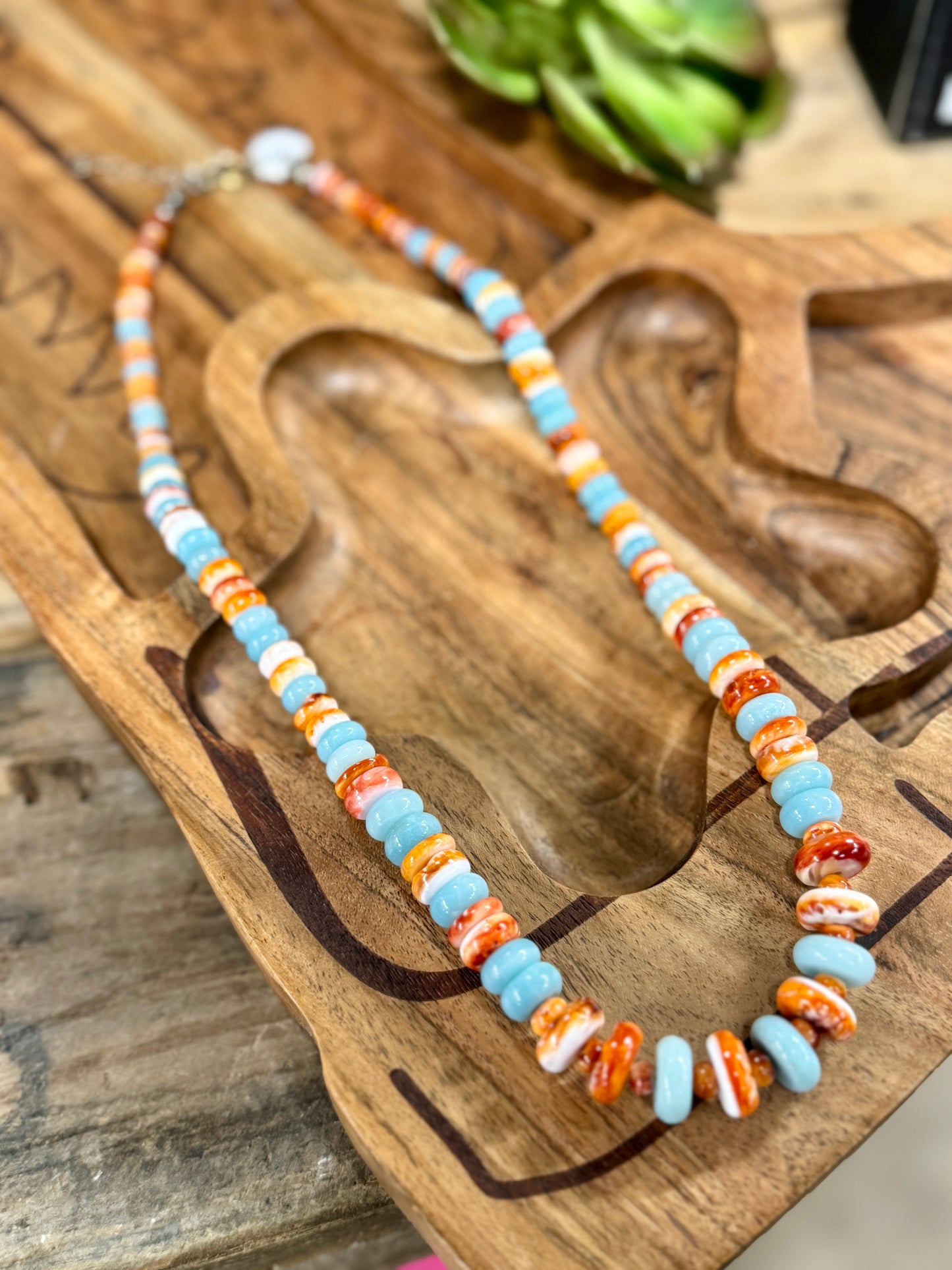 {Cali Sunset} Spiny Oyster Necklace