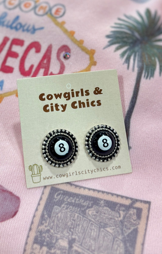 8 Ball Stud Earrings