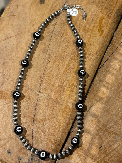 8 Ball Pearl Necklace