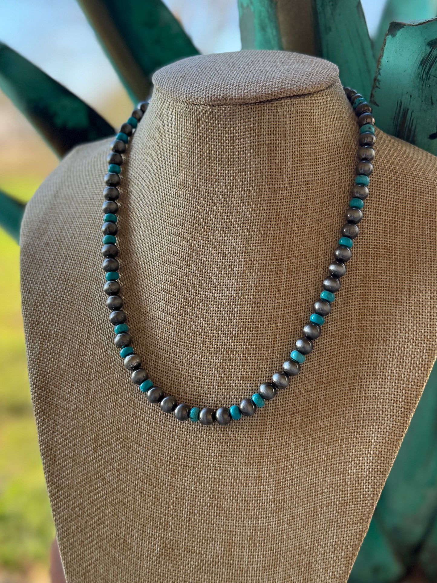 {Gallup} Pearl & Turquoise Necklace